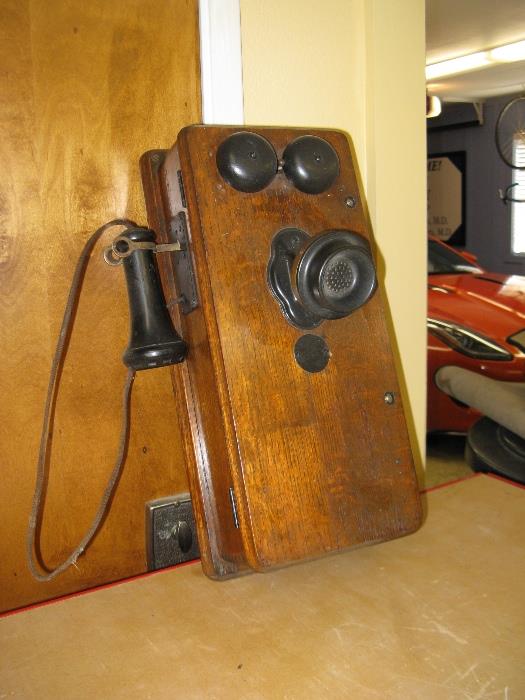 Old crank telephone from Union Pacific Company housing used to communicate between company houses.