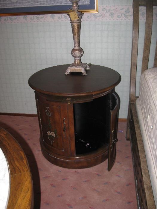 Accent table with storage.