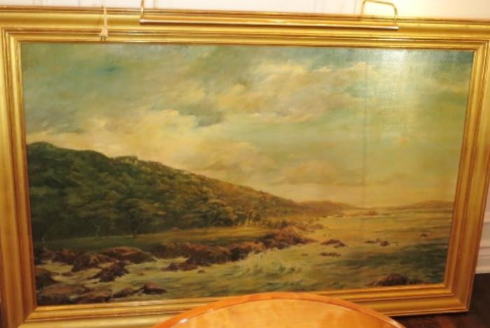 Large Coastal Oil Painting by K. Blackwood 