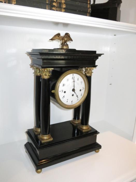 Antique Ebonized & Gilt Mantel Clock