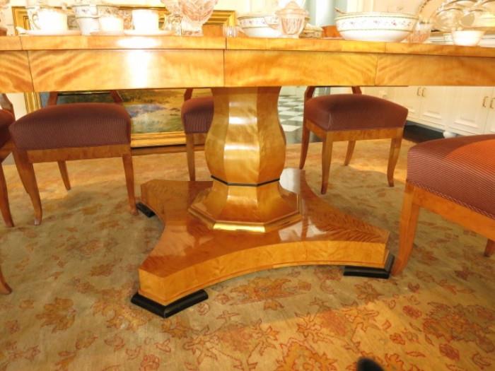 Gilt & Ebonized Pedestal Base of the Beidermeier Dining Table