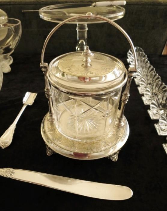 Late 19thl. C. Silver-plated Lidded Pickle-Jar.