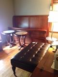 Beautiful king size head, foot and running boards. 
Beautiful mahogany and marble end tables. Leather ottoman  with a tray that stores it's self.
