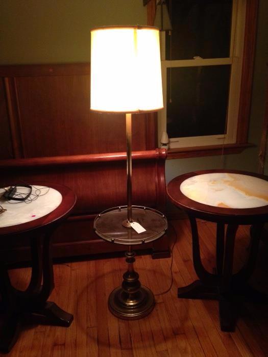 Antique brass floor lamp