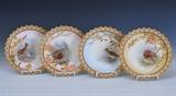 Lot#10: Set of Ten Doulton Burslem Cabinet Plates
 depicting animals and birds of North America 9" diameter late 19th century