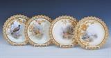 Lot#10: Set of Ten Doulton Burslem Cabinet Plates
 depicting animals and birds of North America 9" diameter late 19th century