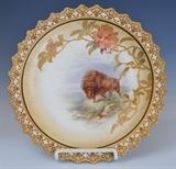 Lot#10: Set of Ten Doulton Burslem Cabinet Plates
 depicting animals and birds of North America 9" diameter late 19th century
