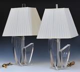 Lot#20: Pair of Lucite Table Lamps
 30" high circa 1970