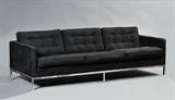 Lot#29: Black Velvet Knoll Sofa
 90" long six legged