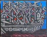 Lot#33: Ben Zion
 Perfect Leveler 28" x 35" oil on canvas signed lower right