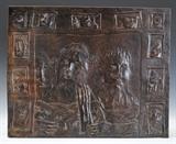 Lot#36: David Aronson
 bronze plaque with faces 19" x 23 1/2" signed Aronson lower left