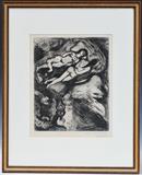 Lot 39a: Marc Chagall
 Untitled 11 1/2" x 9 1/4" etching pencil signed lower right and numbered 56