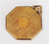 Lot#49: Tiffany & Co 14k Gold Octagonal Locket
 1 3/4" x 1 3/4" approximately 11.5 dwt gross