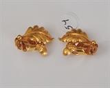 Lot #54: Tiffany & Co. 18k Gold Earrings
 acorn and leaf design 4.6 dwt, 1" long stamped "Tiffany & Co./18k/Italy"