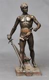 lot#64: Georges Colin
 La Charrue & L' Epee cast by Garanti, Paris 32" high bronze circa 1900