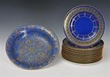 Lot 76: Set of 12 Wedgwood Dinner Plates
 10" diameter together with a  13" Wedgwood center bowl circa 1900