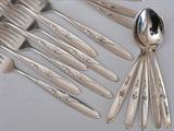 lot 95: Partial Set Towle Sterling Flatware Set
 Rose Solitaire 80 pieces, 67 troy ounces (excluding knives)