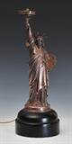 lot 109: after Frédéric Auguste Bartholdi
 Statue of Liberty Lamp 20 1/2" high overall impressed August 1876/ No 9939G/ Bartholdi/ Avoiron early 20th century
