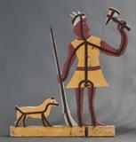 lot 114: Painted Wooden Indian Weather Vane
 Lititz, Pennsylvania with wrought iron supports 51 1/2" high mid to late 19th century