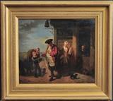 lot 129: Leopold Fissette, The Begger Child 18 1/2" x 22" oil on canvas signed lower left