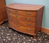lot 166: Federal Bow Front Chest
 44" x 23", 36" high early 19th century