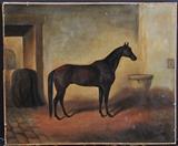 lot 172: American School
 Post Boy 25" x 30" oil on canvas unsigned