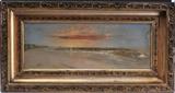 lot 173: manner of A.T. Bricher
 Coastal Scene 9" x 24" oil on canvas unsigned
