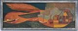 lot 173a: Morris Kantor
Dock Scene 10" x 28" oil on canvas signed upper right