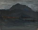 lot 178: attribued to Jules Zingg
 Landscape Study 8 3/4" x 10 1/2" oil on board unsigned and unframed