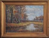 lot 181: Daniel F Wentworth
 Landscape with stream 22" x 30" oil on canvas signed lower left