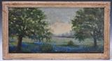lot 188: S. L. Lawrence
 Texas Blue Bonnet Landscape 12" x 24" oil on board signed lower right