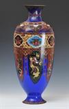 lot 204: Japanese Cloisonne Vase
 24" high drilled for a lamp early 20th century