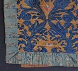 lot 208: Chinese Embroidered Bed Cover
 with birds and flora 90" x 98" circa 1900