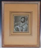 lot 218: Pair of Old Master Drawings
 Biblical Figures each approximately 5" x 4" with Gumps labels verso