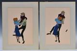 lot 219: Pair of Disney Animation Cels
 101 Dalmations each 9" x 6" with labels verso