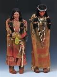 lot 255: Pair of Skookum Indian Doll Store Displays
 35" and 33" high early 20th century
