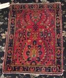 lot 319: Sarouk Carpet
 1' 10" x 2' 6" early 20th century