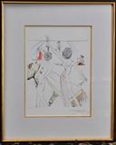 lot 235: Salvador Dali
 Femme Fleurs aux Piano 16" x 12 3/4" aquatint pencil signed lower right from an edition of 225
