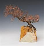 lot 269: Curtis Jere
 bronze tree on stone outcropping 15" high overall