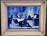 lot 327: Delft Porcelain Plaque
 The Recital 14 1/2" x 19 1/2" late 19th century