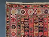 lot 302: Shirvan Carpet
 with striped motif 3' 8" x 4' 8" circa 1910