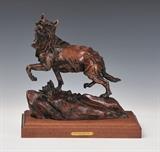 lot 257: Vic Payne
 The Lonely Wolf Song 12" high bronze inscribed with artist's name from an edition of 100