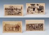 lot 285: African American Share Croppers
 Group of four photographs each 5" x 8" overall depicting daily life A. W. Moller, Thomasville Georgia circa 1892