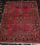 lot 318: Sarouk Carpet
 3' 5" x 4' 11" early 20th century