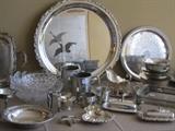 Lots of fabulous silver-plate serving pieces for holiday entertaining