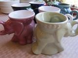 Large collection of Frankoma GOP elephant mugs