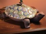 Porcelain and pottery "turtle" soup tureen