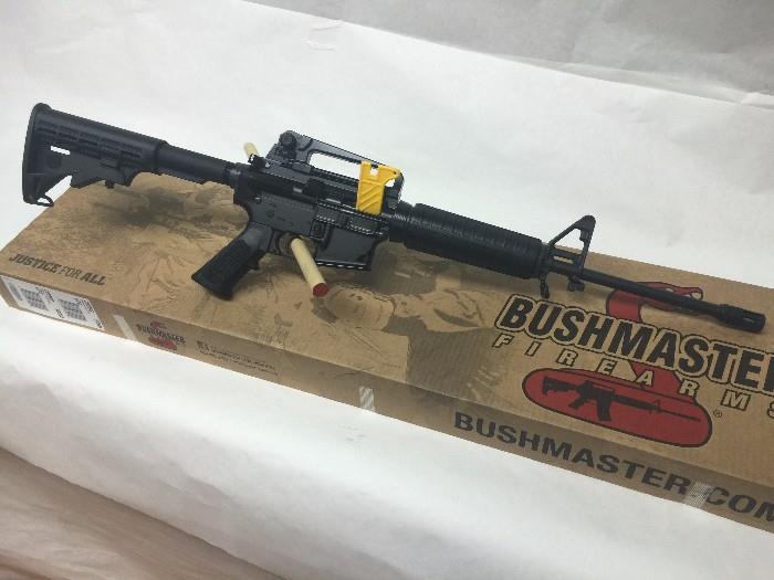Firearm, Rifle, Ser:BK1008156, with box and papers, Mfg:Bushmaster, Finish:Blue, Action:Semi-Auto, Cal:5.56, Mod:Xm15, Cond:New