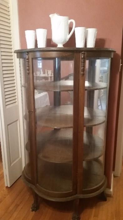 Gorgeous curved glass china cabinet