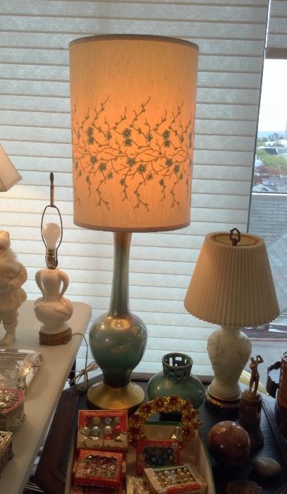 Blue lamp is SOLD - other items shown still available including other lamps & Xmas ornaments